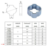 Maxbell 28-31MM DOUBLE EAR CLIPS ,O CLAMP ,ZINC PLATED STEEL ,10 PACK