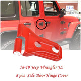 Maxbell Red Car Door Hinge Cover Protector Trim Exterior Decor For Jeep Wrangler JL