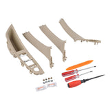 Maxbell 4x Door Handle Window Lift Switch Button Frame Panel Kit For BMW F10 Beige