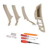 Maxbell 4x Door Handle Window Lift Switch Button Frame Panel Kit For BMW F10 Beige