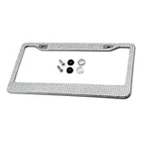 Maxbell Chrome Diamonds/Crystals Bling Metal Car License Plate Frame  White