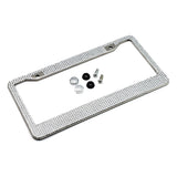 Maxbell Chrome Diamonds/Crystals Bling Metal Car License Plate Frame  White