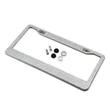 Maxbell Chrome Diamonds/Crystals Bling Metal Car License Plate Frame  White