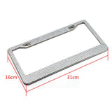 Maxbell Chrome Diamonds/Crystals Bling Metal Car License Plate Frame  White