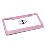 Maxbell Chrome Diamonds/Crystals Bling Metal Car License Plate Frame  Pink