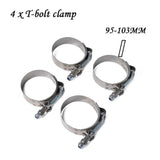 Maxbell 4X 95-103MM Stainless Steel T-Bolt Clamps Turbo Intake Silicone Hose Clamps