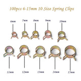 Maxbell 100pcs 6-15mm Car Spring Clip Fuel Line Hose Pipe Air Tube Clamp Fastener