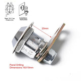 Max 1-1/8 Tubular Cam Lock 180Deg & 2Key Pull Drawer Cabinet Toolbox Replacement