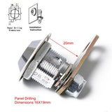 Max 1-1/8 Tubular Cam Lock 180Deg &2Key Pull Drawer Cabinet Toolbox Replacement
