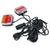 Max 12V Waterproof LED Trailer Lights Stop/Indicator/Tail Light Kit Red+Yellow