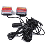 Max 12V Waterproof LED Trailer Lights Stop/Indicator/Tail Light Kit Red+Yellow