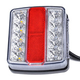 Max 12V Waterproof LED Trailer Lights Stop/Indicator/Tail Light Kit Red+White