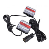 Max 12V Waterproof LED Trailer Lights Stop/Indicator/Tail Light Kit Red+White