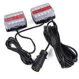Max 12V Waterproof LED Trailer Lights Stop/Indicator/Tail Light Kit Red+White