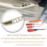 Max 7PCS Door Handle Window Switch Panel Interior Button Frame for BMW Beige