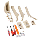 Max 7PCS Door Handle Window Switch Panel Interior Button Frame for BMW Beige