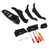 Max 7PCS Door Handle Window Switch Panel Interior Button Frame for BMW Black