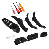 Max 7PCS Door Handle Window Switch Panel Interior Button Frame for BMW Black