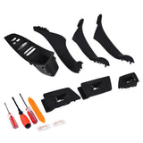 Max 7PCS Door Handle Window Switch Panel Interior Button Frame for BMW Black