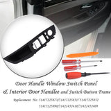 Max 7PCS Door Handle Window Switch Panel Interior Button Frame for BMW Black