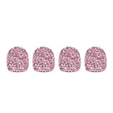 Max 4Pcs/Lot Rhinestone Car Tire Valve Caps Diamond Shining Dustproof Caps Pink