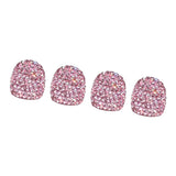 Max 4Pcs/Lot Rhinestone Car Tire Valve Caps Diamond Shining Dustproof Caps Pink