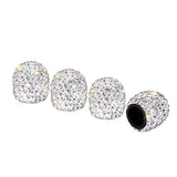 Max 4Pcs/Lot Rhinestone Car Tire Valve Caps Diamond Shining Dustproof Caps White