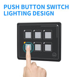 Max 6 Way Ultra-thin Waterproof Membrane Control Panel Switch 12-24V Universal
