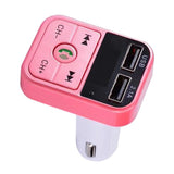 Max Maxb Wireless Bluetooth CarFM Transmitter Support TF Card Dual USB Charger Pink