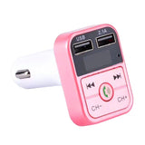 Max Maxb Wireless Bluetooth CarFM Transmitter Support TF Card Dual USB Charger Pink