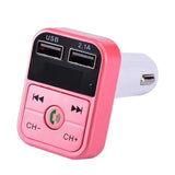 Max Maxb Wireless Bluetooth CarFM Transmitter Support TF Card Dual USB Charger Pink