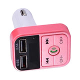 Max Maxb Wireless Bluetooth CarFM Transmitter Support TF Card Dual USB Charger Pink