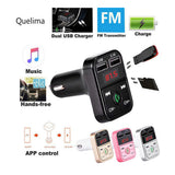 Max Maxb Wireless Bluetooth CarFM Transmitter Support TF Card Dual USB Charger Pink