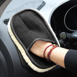 Max Maxb Car Cleaning Brushes Polishing Mitt Brush Clean Wool Car Wash Glove Black