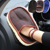 Max Maxb Car Cleaning Brushes Polishing Mitt Brush Clean Wool Car Wash Glove Black