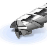 Max Maxb CNC Tungsten Steel Three-edge HRC45 Degree Flat-end Milling Tool 4x4Dx50mm