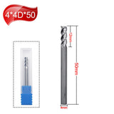 Max Maxb CNC Tungsten Steel Three-edge HRC45 Degree Flat-end Milling Tool 4x4Dx50mm