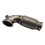 Maxbell 3" V-Band Downpipe Low Profile 90Deg w/Flex bellow pipe stainless+ O2 Plug