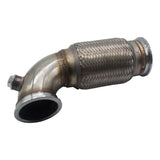 Maxbell 3" V-Band Downpipe Low Profile 90Deg w/Flex bellow pipe stainless+ O2 Plug