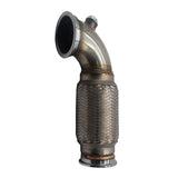 Maxbell 3" V-Band Downpipe Low Profile 90Deg w/Flex bellow pipe stainless+ O2 Plug