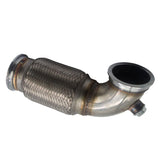 Maxbell 3" V-Band Downpipe Low Profile 90Deg w/Flex bellow pipe stainless+ O2 Plug
