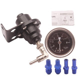 Maxbell Adjustable 1-160 Psi Fuel Pressure Regulator Kit With Liquid Gauge Black