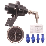 Maxbell Adjustable 1-160 Psi Fuel Pressure Regulator Kit With Liquid Gauge Black