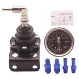 Maxbell Adjustable 1-160 Psi Fuel Pressure Regulator Kit With Liquid Gauge Black