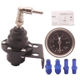 Maxbell Adjustable 1-160 Psi Fuel Pressure Regulator Kit With Liquid Gauge Black
