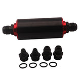 Max Maxb Fuel Filter 100 Micron High Flow CNC Aluminum Racing AN6 Fitting Kit Black