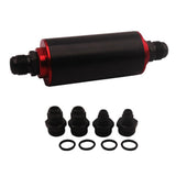Max Maxb Fuel Filter 100 Micron High Flow CNC Aluminum Racing AN6 Fitting Kit Black
