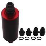Max Maxb Fuel Filter 100 Micron High Flow CNC Aluminum Racing AN6 Fitting Kit Black