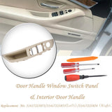 Max Maxb 4PCS Door Handle Window Switch Panel Interior Button Frame for BMW Beige