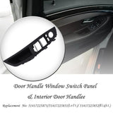 Maxbell 4PCS Door Handle Window Switch Panel & Interior Door Handle for BMW 5 Series